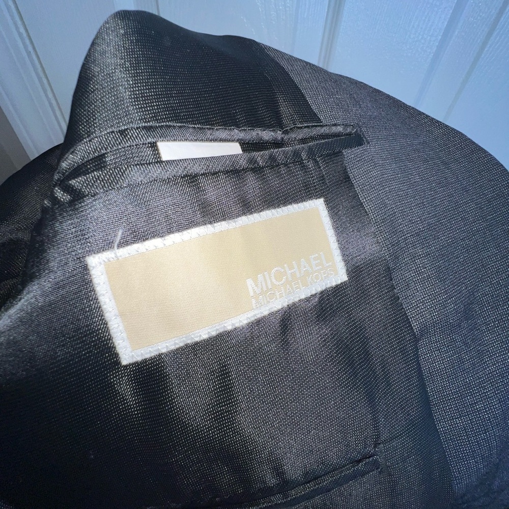 Michael Kors Men’s 42 Reg 100% Wool Dark Gray Black Sport Coat Jacket 42R - Picture 14 of 16